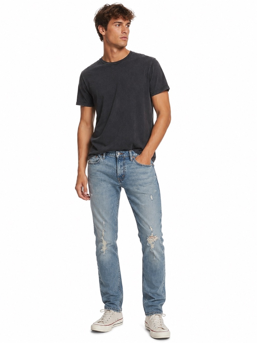 Levi’s 511 Skinny Taper Distressed Jeans Light Wash Stretch Denim W30 L32